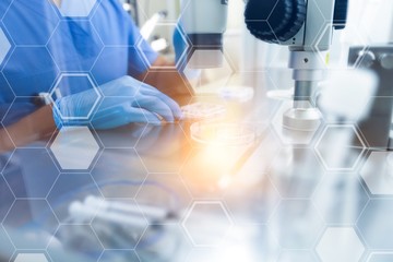 Science laboratory metal microscope research