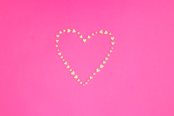 Romantic Valentine heart on pink background 