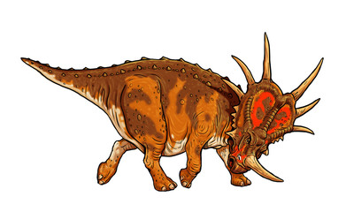 Herbivorous dinosaur  - Styracosaurus. Dino cartoon.