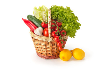 Fresh and healthy vegetables and fruit .