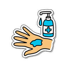 hand washing doodle icon, vector illustration