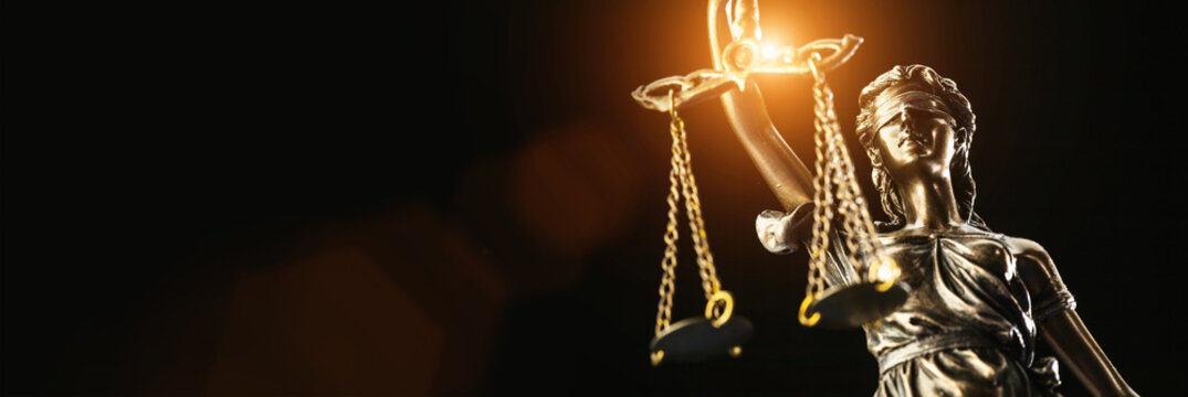 The Statue of Justice - lady justice or Iustitia / Justitia the Roman goddess of Justice