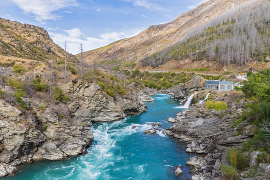New Zealand, Oceania, Otago, Kawarau Gorge, Kawarau River, Roaring Meg Power Station
