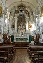 Interior of church of Our Lady of Carmel, Baroque style, in Sao Joao Del Rey, Minas Gerais, Brazil