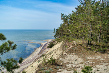 Fototapeta na wymiar Curonian gulf coast at national park Curonian Spit