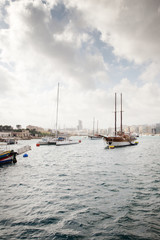 Fototapeta na wymiar boats moored up in malta
