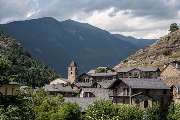 Fototapeta na wymiar small mountain village in andorra pyrenes