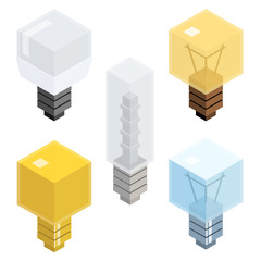 isometric light bulb lamps