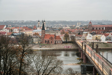 panoramic view of town in lithuania