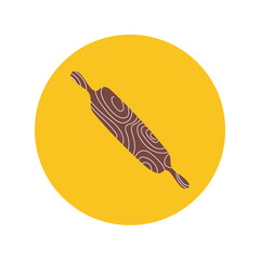 kitchen wooden roll utensil hand draw style