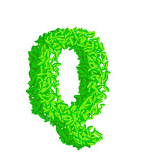 Creative letter of the English alphabet. Letter with abstract liquid form with a mesh gradient on a white background. Vector illustration.