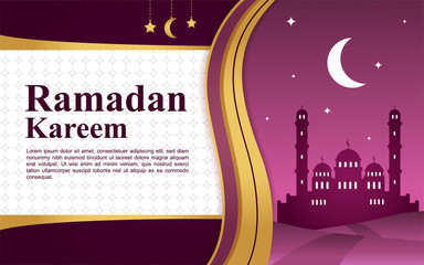Ramadan Kareem or Eid mubarak greeting background Islamic.