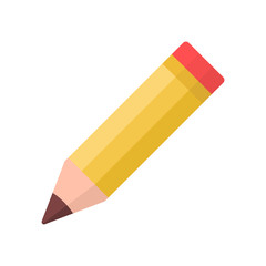 Pencil icon. Flat design. Vector illustration