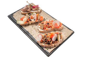 bruschetta on a white background