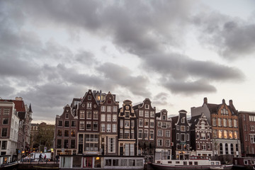Fototapeta na wymiar old colorful houses in amsterdam