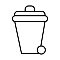 waste bin line style icon