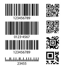 Set of abstract barcode bar code templates