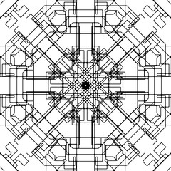 Fototapeta premium Abstract geometric pattern with stripes, lines. A seamless background. Black and white texture.