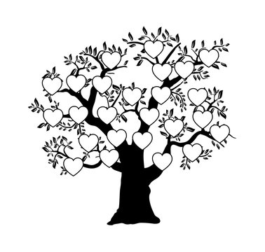 The family tree genealogical silhouette