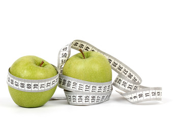 green apple diet on white ground   