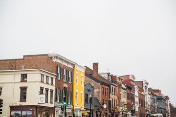 Fototapeta na wymiar colorful old houses and shops in Georgetown Washington DC