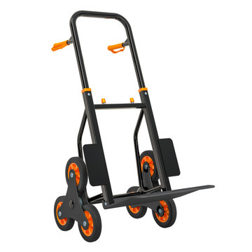 Stair Climbing Hand Truck. 3D Rendering