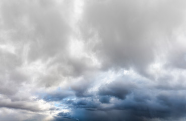 Fantastic dark thunderclouds, sky panorama