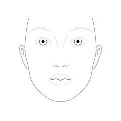 Obraz na płótnie Canvas Face chart of female makeup