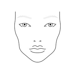 Face chart of female makeup