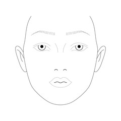 Face chart of female makeup