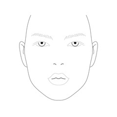Face chart of female makeup