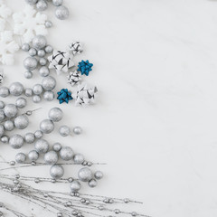 Silver Christmas decorations background