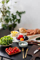Raw vegetables on a table