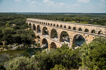 large ancient roman aqueduct in french riviera - obrazy, fototapety, plakaty