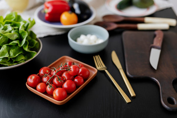 Raw vegetables on a table