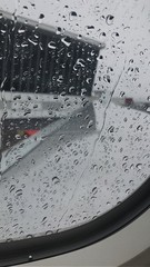 Raindrops on a airplane window