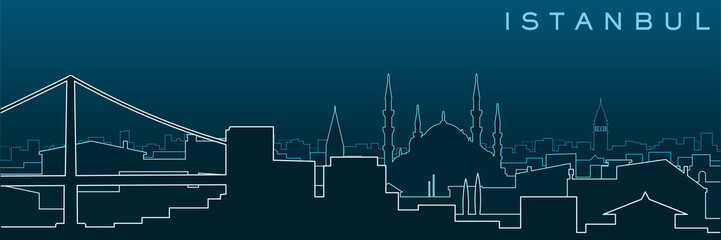 Istanbul Multiple Lines Skyline and Landmarks