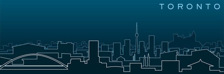 Toronto Multiple Lines Skyline and Landmarks