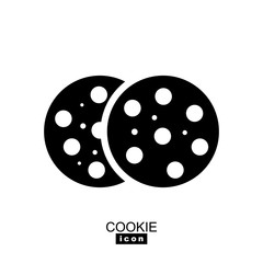 Simple Cookie Icon, Biscuit Symbol Vector Illustration