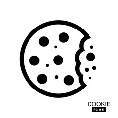 Simple Cookie Icon, Biscuit Symbol Vector Illustration