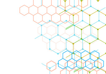 Abstract geometric background, Hexagon connection trend design