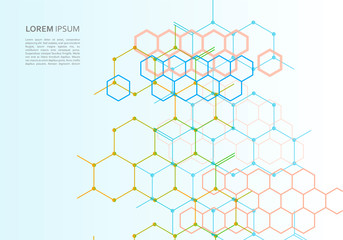 Dots and lines with connections design background