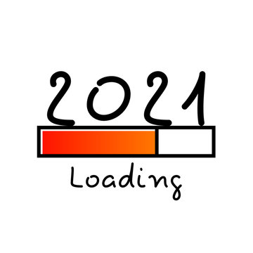 Download screen 2021 new year. The progress bar is almost loaded.