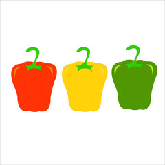 set of colorful peppers pattern 