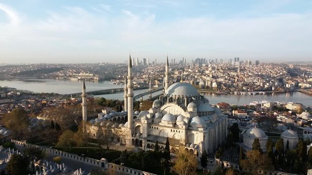 Aerial view of Suleymaniye Mosque.