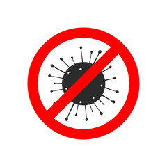 Stop coronavirus icon isolated over white