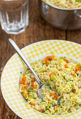 Homemade Alphabet Soup (selective focus)