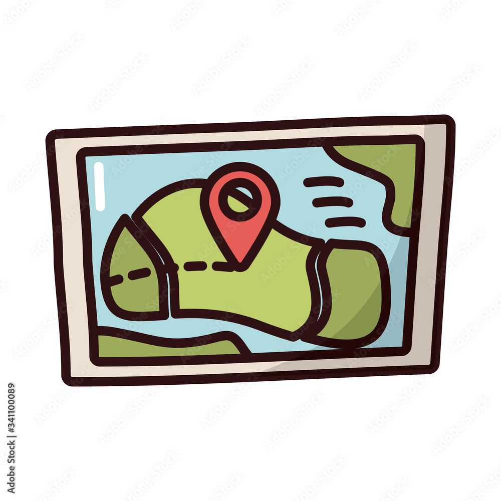 Poster paper map guide fill style icon