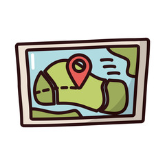 paper map guide fill style icon