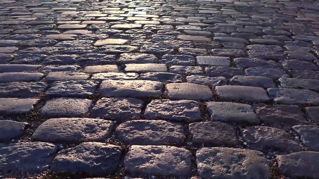Old road made of stone Kalundborg Denmark